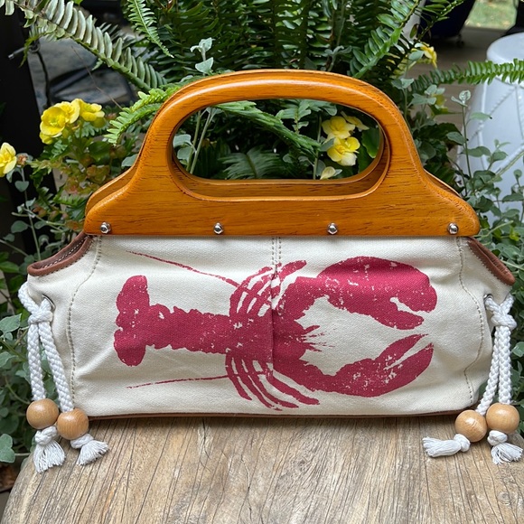 J. Crew Handbags - J Crew Canvas Lobster 🦞 Handbag Clutch
